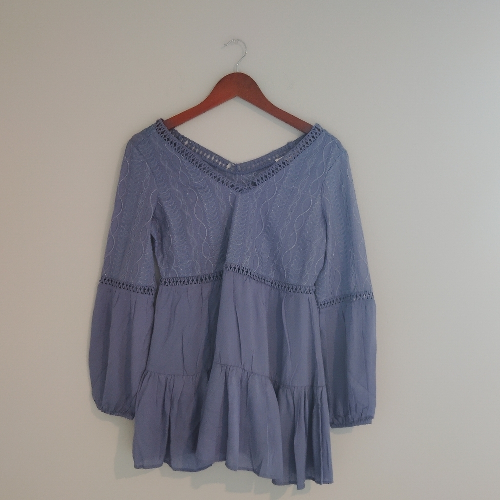 Indigo Thread Co 100% Cotton Periwinkle Tunic Top